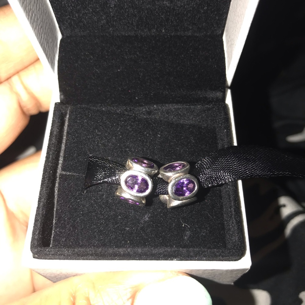 Authentic Pandora purple spacers $25 for both